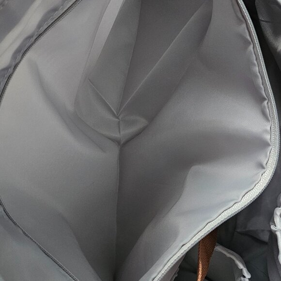 Little Wonders Navy White Stripe Diaper Bag + Tan Accents - Excellent Condition! - Picture 9 of 13